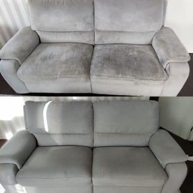 Resultado da limpeza profissional de sofá